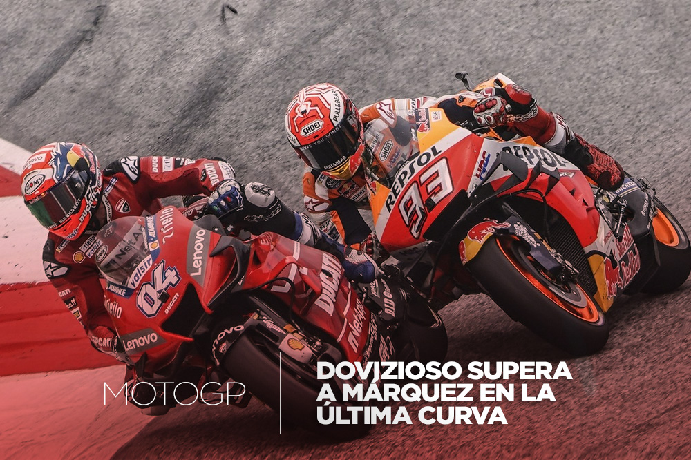 Definición de última curva, Dovizioso vence a Márquez al final